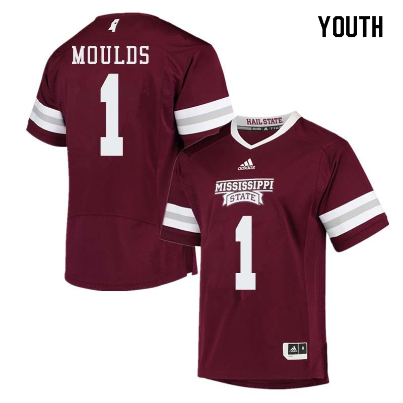 Youth #1 Eric Moulds Mississippi State Bulldogs College Football Jerseys Sale-Maroon